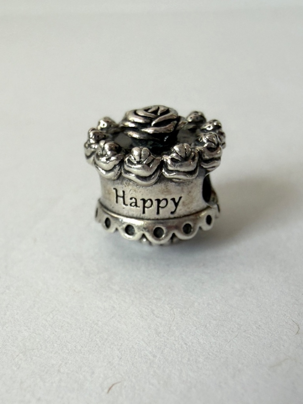 Retired Pandora Happy Birthday Cake Charm 925 ALE Moments Sterling Silver